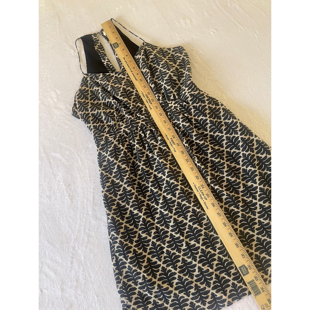 Madewell Silk Daylight Dress Size 2 Ikat Bloom Navy Cream Halter Fit Flare - Picture 5 of 15